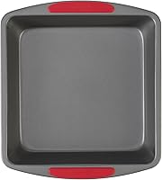 GoodCook MegaGrip 8x8 Non-Stick Square Baking Pan with Silicone Grip Handles - Heavy Gauge Steel Cake Pan