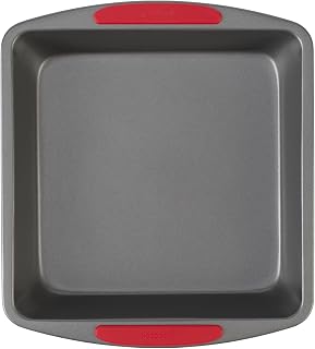 GoodCook MegaGrip 8x8 Non-Stick Square Baking Pan with Silicone Grip Handles - Heavy Gauge Steel Cake Pan