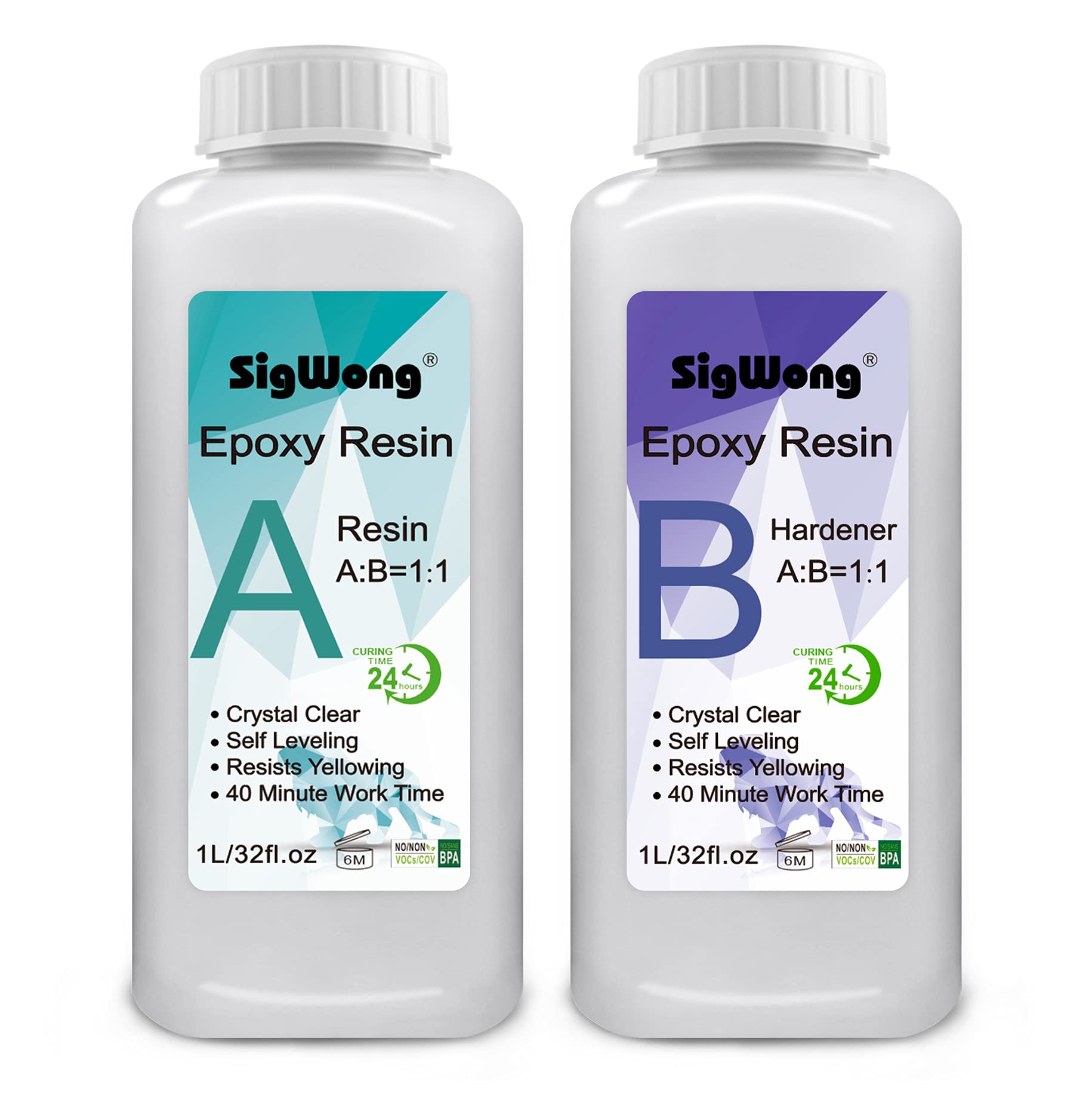 Buy Epoxy Resin Clear Crystal Coating Kit 64oz/2L 2 Part Casting