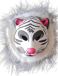 Geeju White Tiger Animal Face Mask/Prank Mask for Kids & Adults for Holi Celebration, Birthday and Party