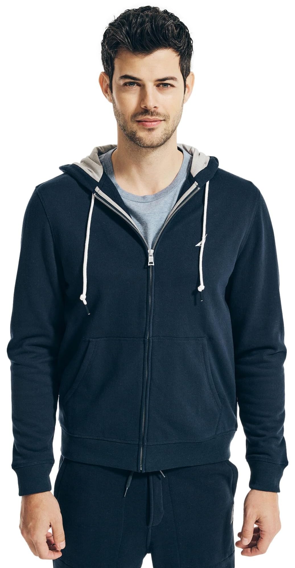 Nautica Men's Anchor Fleece Full-Zip Hoodie, Navy Seas, L