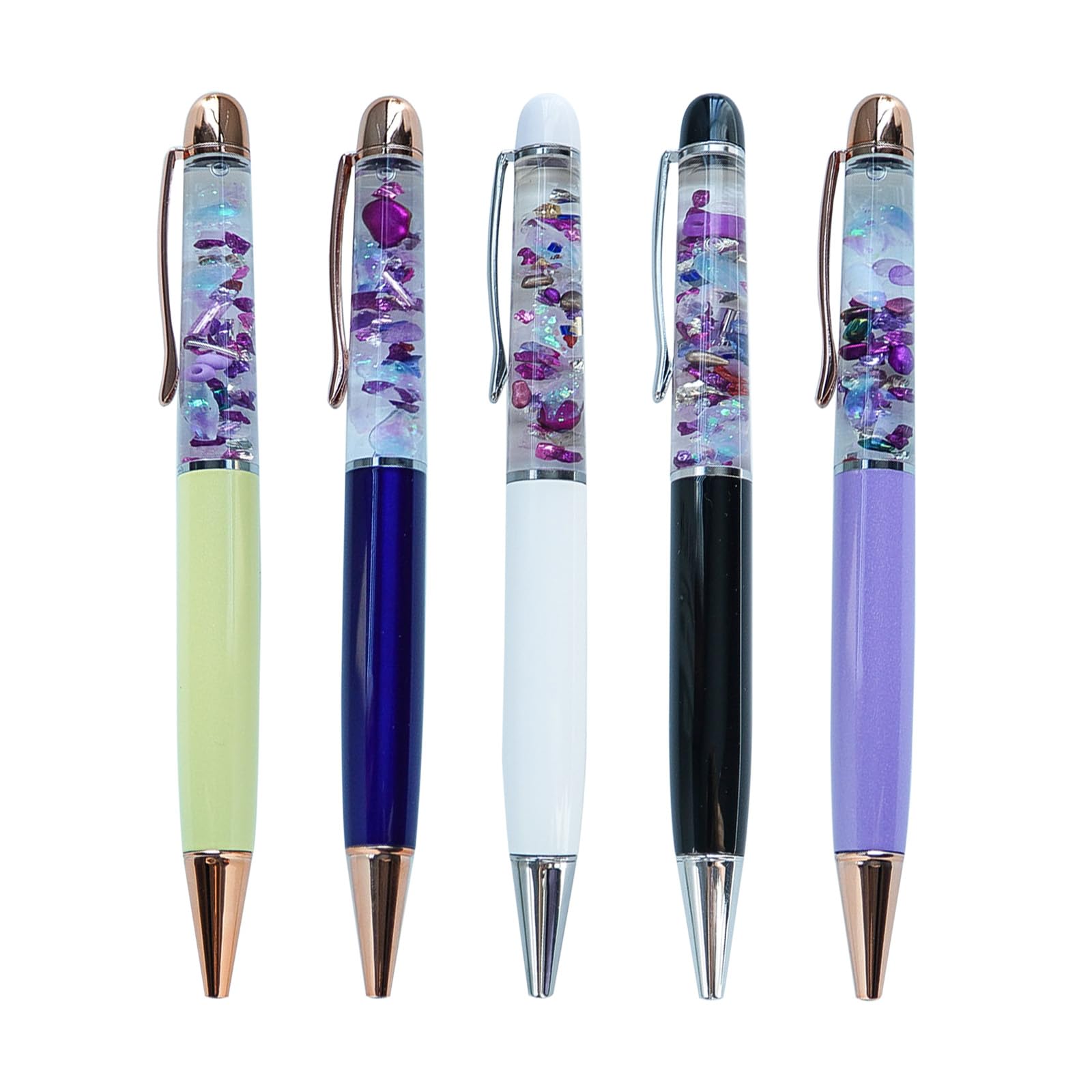 Sikyby Sea Shell Glow In The Dark Cute 3D Floater Liquid Writing Journaling Office Pen Unique Gifts Set of 5 Pens