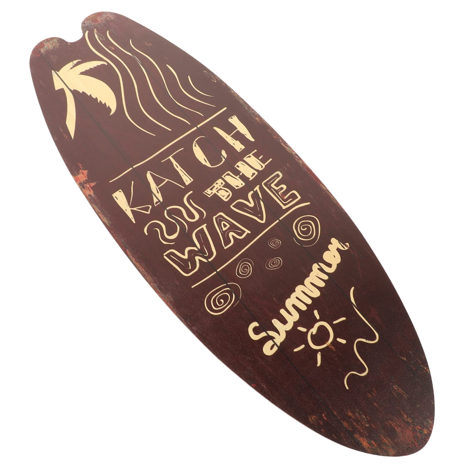 PRETYZOOM Decoración de verano clásica temática de verano tabla de surf decoración retro placa colgante de madera decorativa