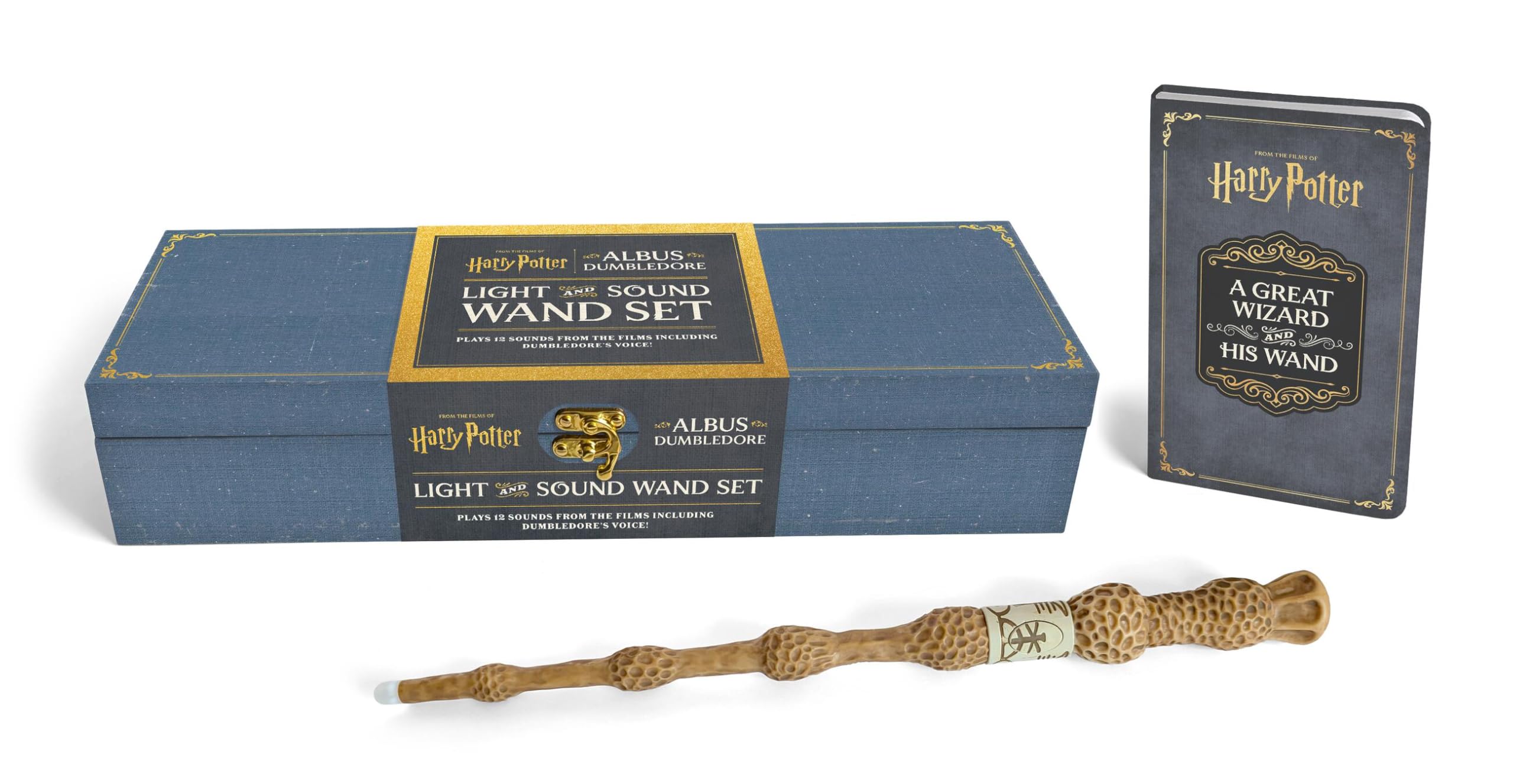 Harry Potter: Albus Dumbledore Light and Sound Wand Set: Plays 12 Sounds from the Films Including Dumbledore's Voice!