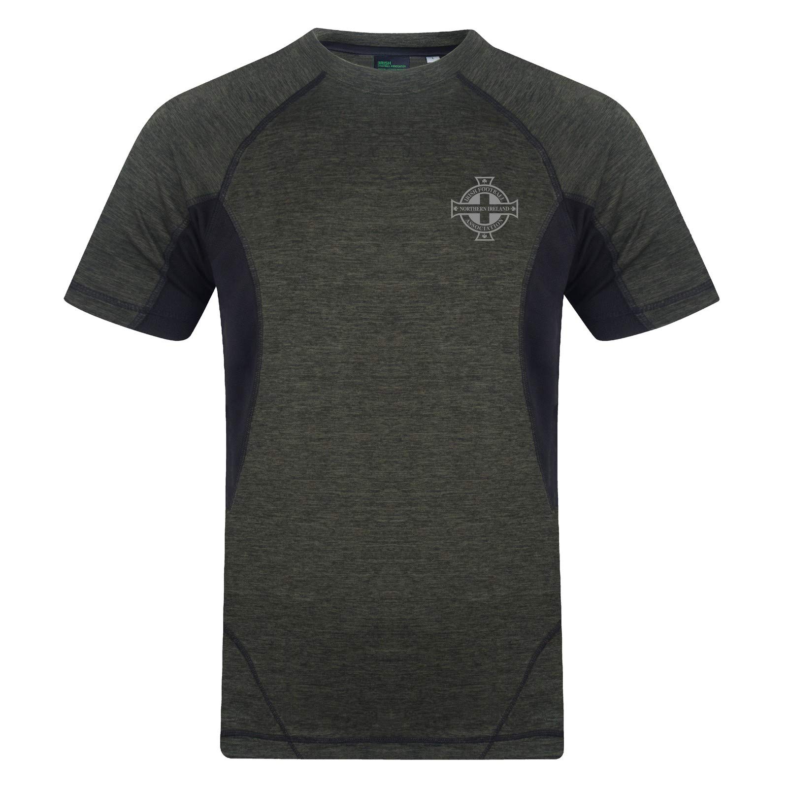 Northern Ireland Men's Green Marl T-Shirt Poly - Official Gift - Olive Medium
