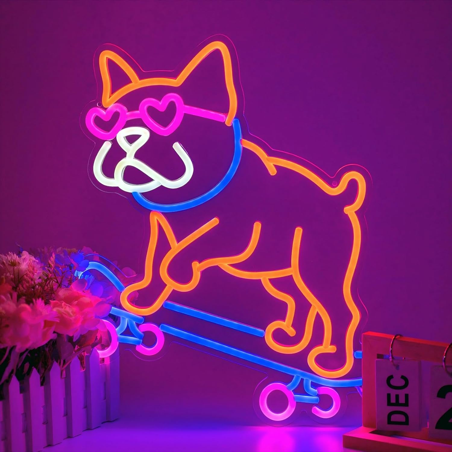 Blue Cat Neon Sign for Wall Decor, 14''x15'' Cute Kitten Cat Neon LED Light Sign for Bedroom Living Room, Funny Perfect Gifts for Cat Lovers Women Men (Cat Tank)