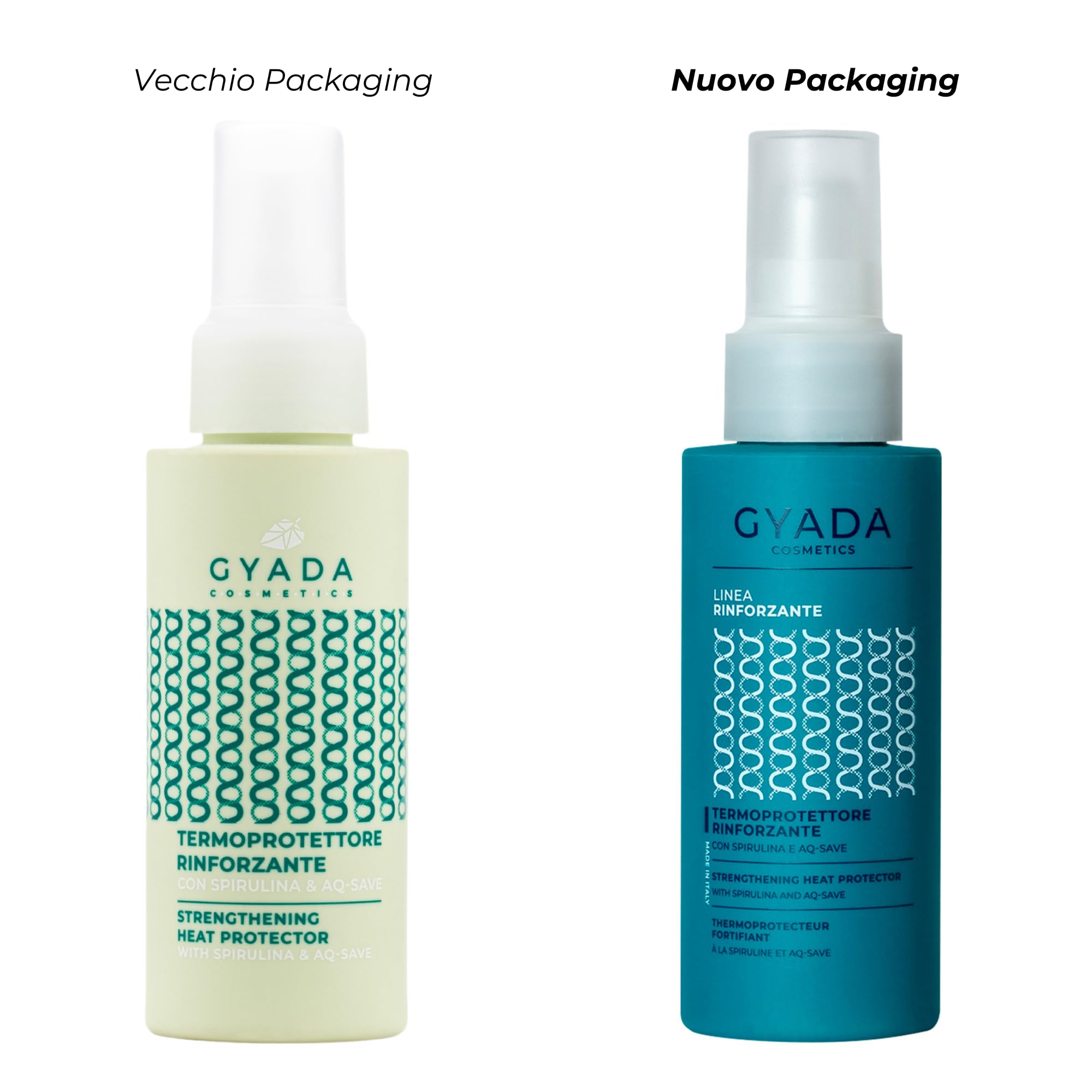 GYADA COSMETICS, Termoprotettore Rinforzante con Spirulina e AQ-SAVE, Termoprotettore Capelli ad Azione Ristrutturante, per Capelli Idratati, non Unge e non Appesantisce, 100 ml