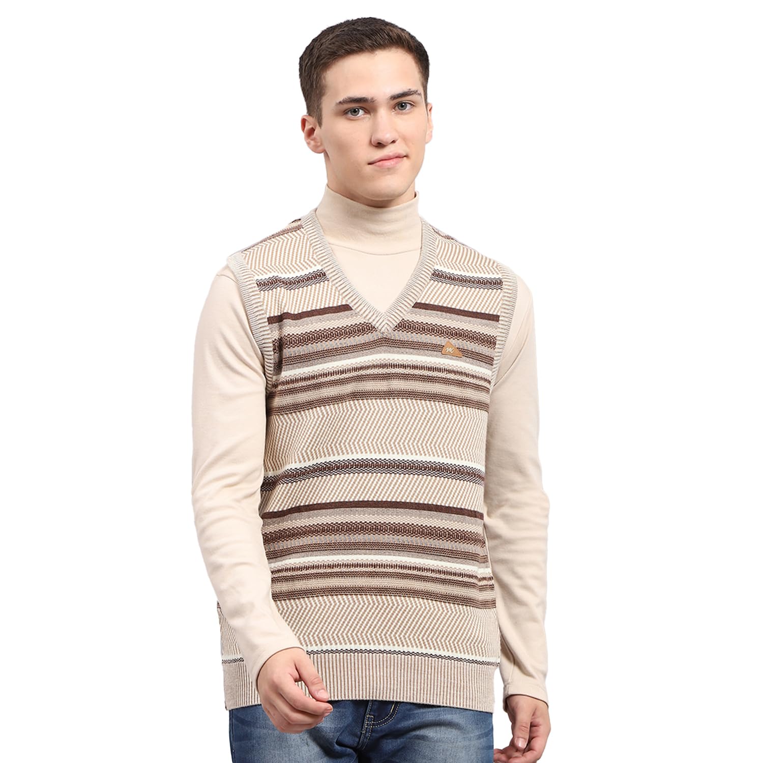 monte carlo Mens Striped V Neck Sleeveless Sweater (1243207SL)-picture-33