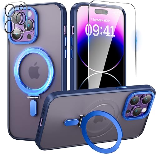 niufoey Funda para iPhone 12 Pro Max con soporte magnético invisible compatible con Magsafe a prueba de golpes, delgada, translúcida mate, para