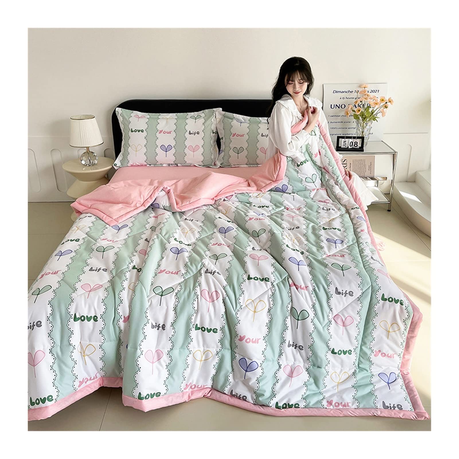 DUBTEDHOU Summer Blanket Lightweight Cooling Blanket Air Condition Summer Quilt Multicolor Multiple Sizes(A11,Quilt-150X200CM)