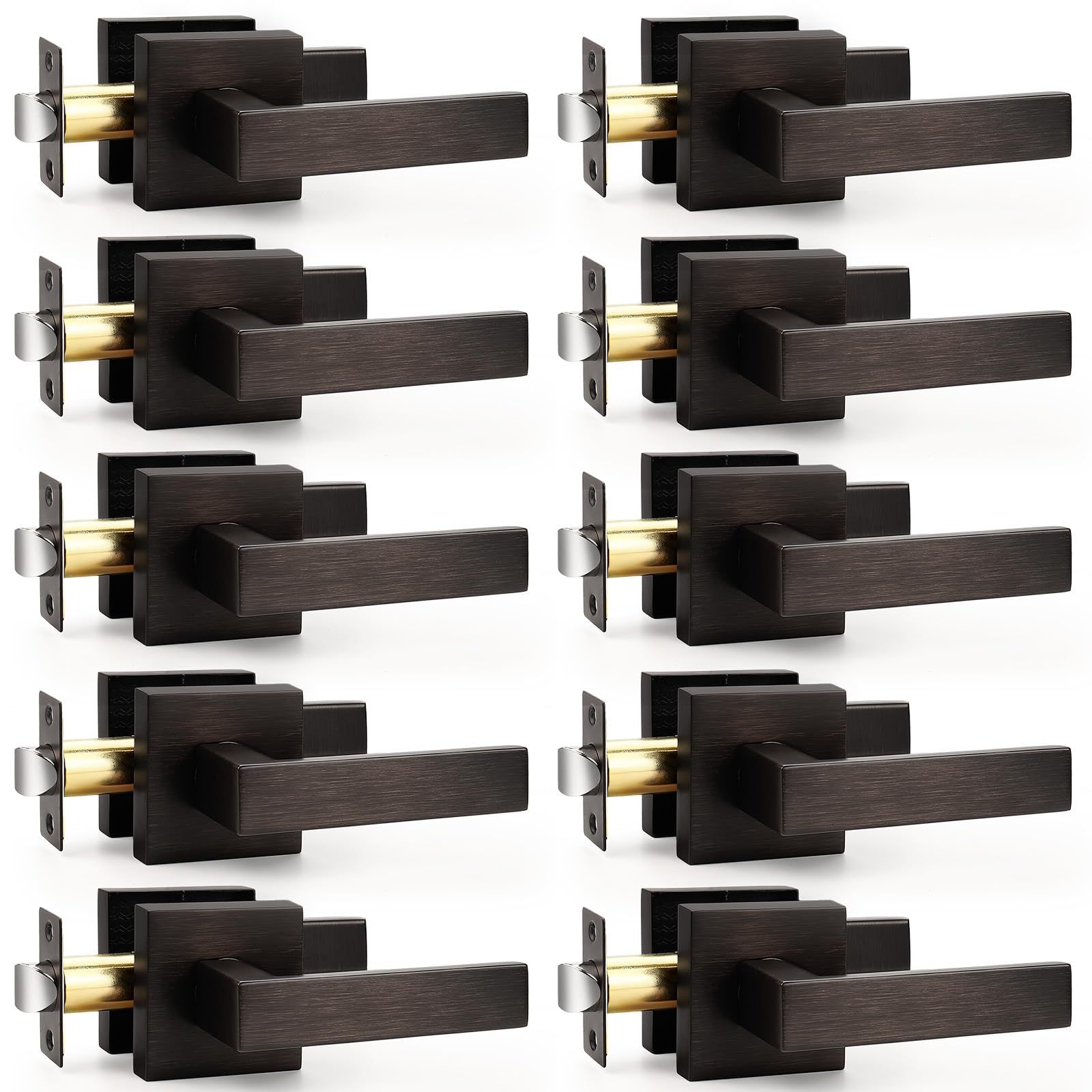 Matériel non verrouillable de porte Probrico de style moderne et carré en bronze