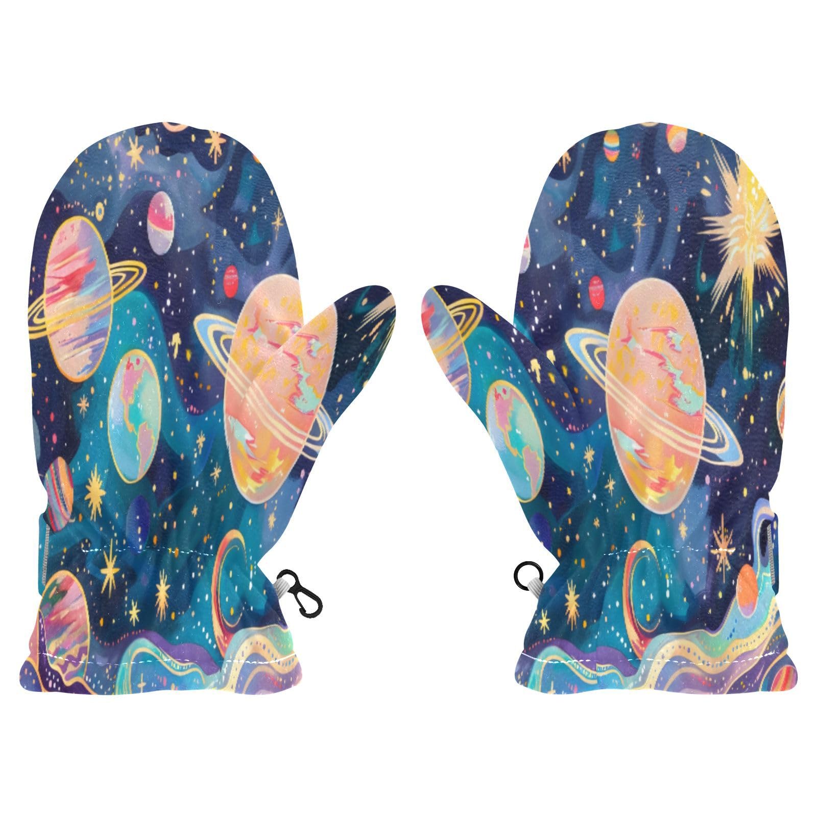 Kid's Winter Gloves Children Warm Gloves Art Nouveau Colourful Pas for Boys Girl Age 4-6 Years