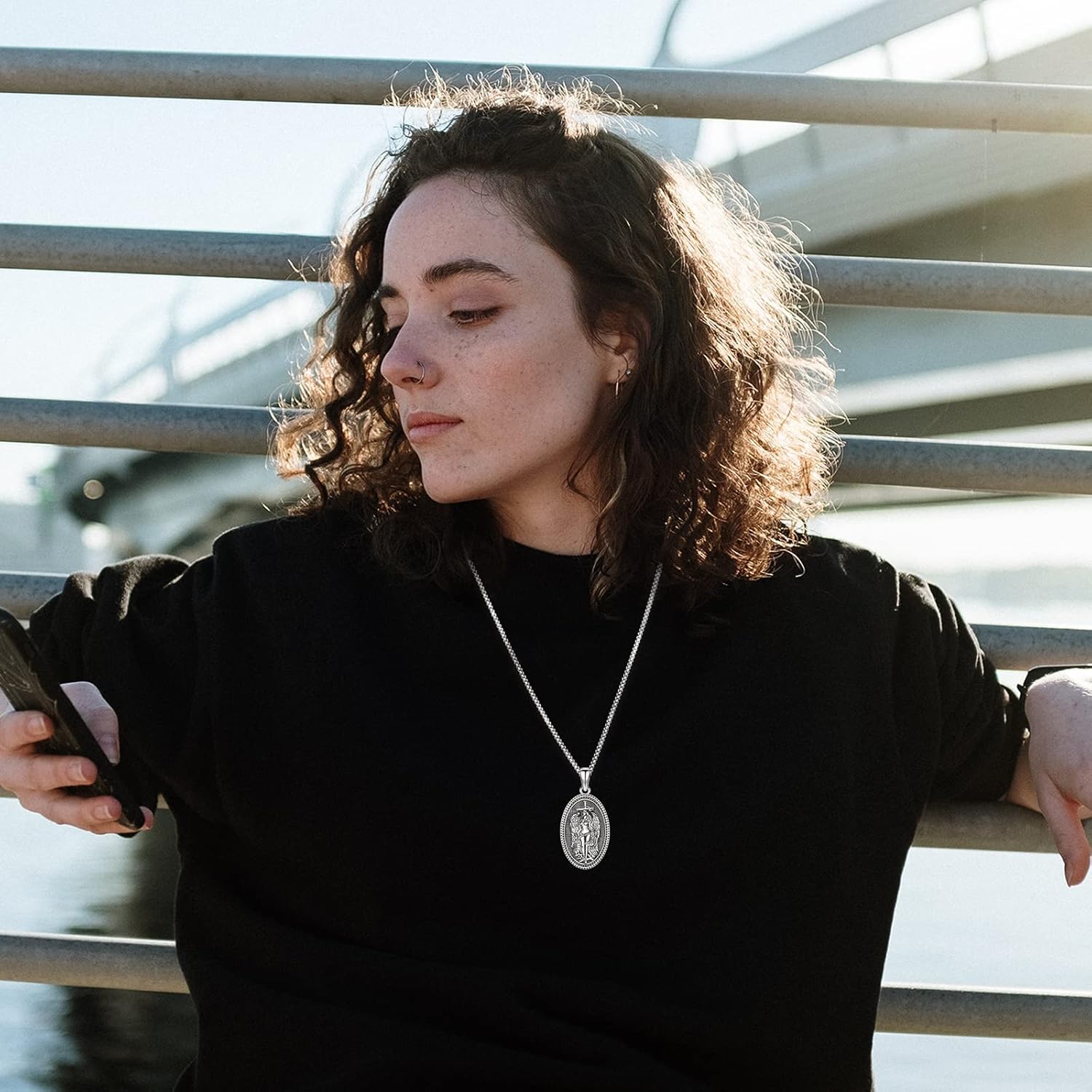 Eusense Lilith Necklace for Women Men Ankh Eye of Horus Necklace 925 Sterling Silver Sigil of Lilith Pendant Lilith Triple Moon Goddess Gold Arrowhead Evil Eye Ankh Cross Pendant Egyptian Jewelry - Image 5