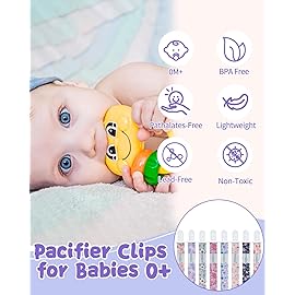 babygoal Flower Pacifier Clips, 8 Pack Binky Paci Holder Clips Fits for Most Pacifiers and Binkies 8PS47-B