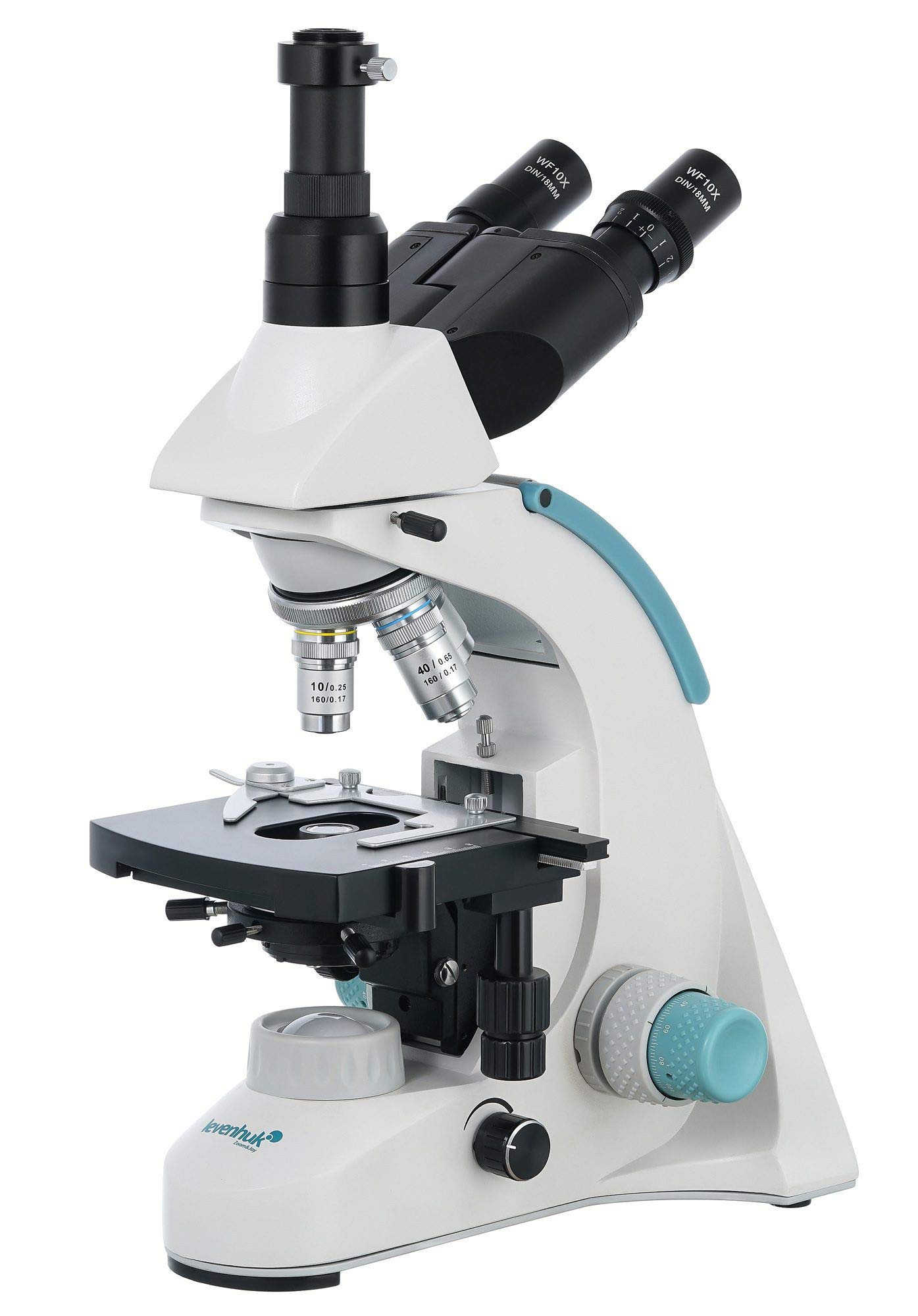 Image of Levenhuk 950T DARK Trinocular Microscope on Amazon