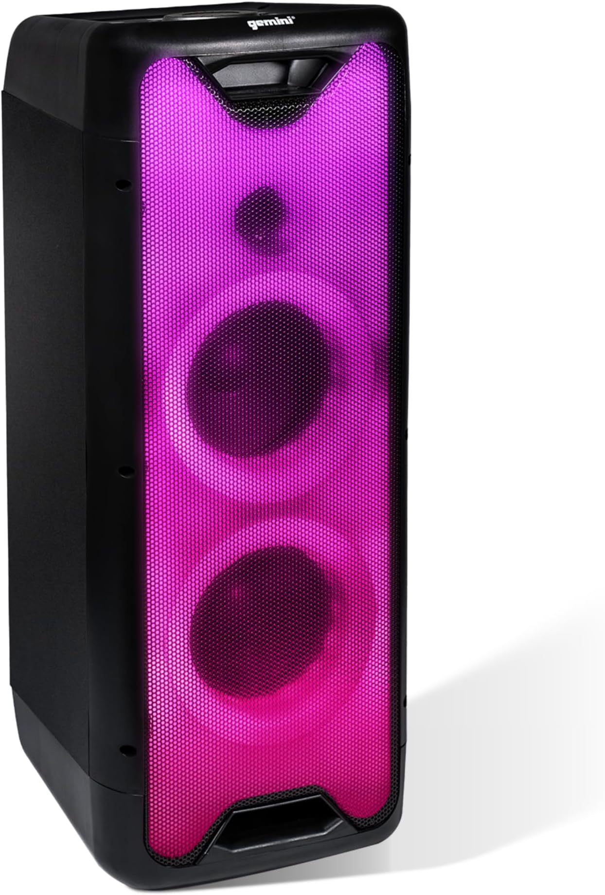Gemini Bluetooth Party Speaker with LED Lights, Dual 6.5” Woofers, Mic & Guitar Inputs, TWS Pairing, USB/FM/AUX/Bluetooth Playback, 16 Hr Battery – Portable Speaker for Parties (GLS-550)