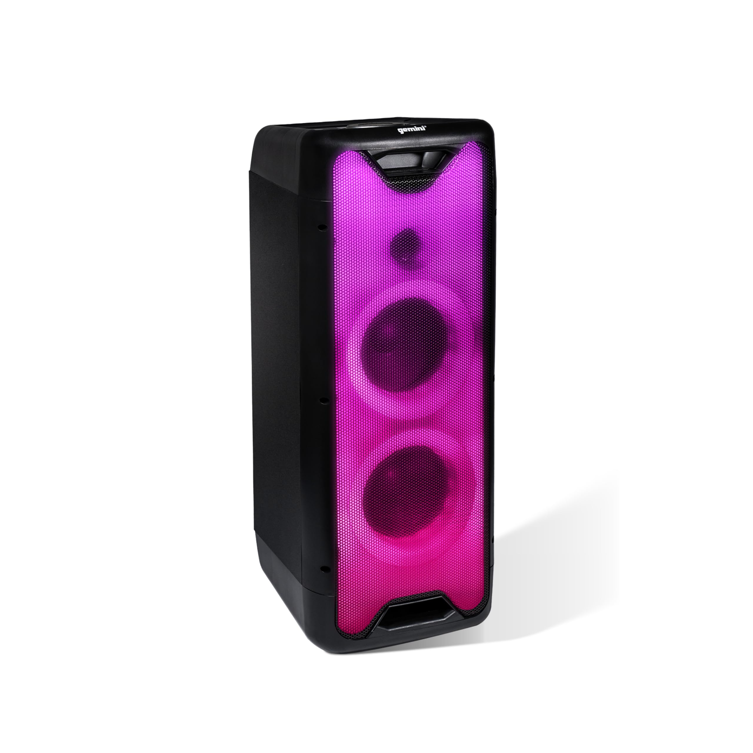 Gemini Bluetooth Party Speaker 800W with LED Lights, Dual 6.5” Woofers, Mic & Guitar Inputs, TWS Pairing, USB/FM/AUX/Bluetooth Playback, 16 Hr Battery – Portable Speaker for Parties (GLS-550)