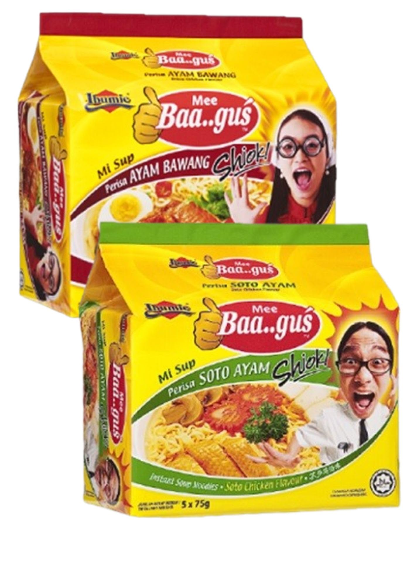 Ibumie Baagus Instant Soup Noodles - Soto Chicken (75gx5pcs) + Onion Chicken (75g×5pcs) - (IMPORTED FROM MALAYSIA) (HACCP and FSSC 22000 Certified) - Global Food Safety Initiative (TOTAL-Pack of 10) - NON VEG (B0CTMFH25R) Amazon Price History, Amazon Price Tracker
