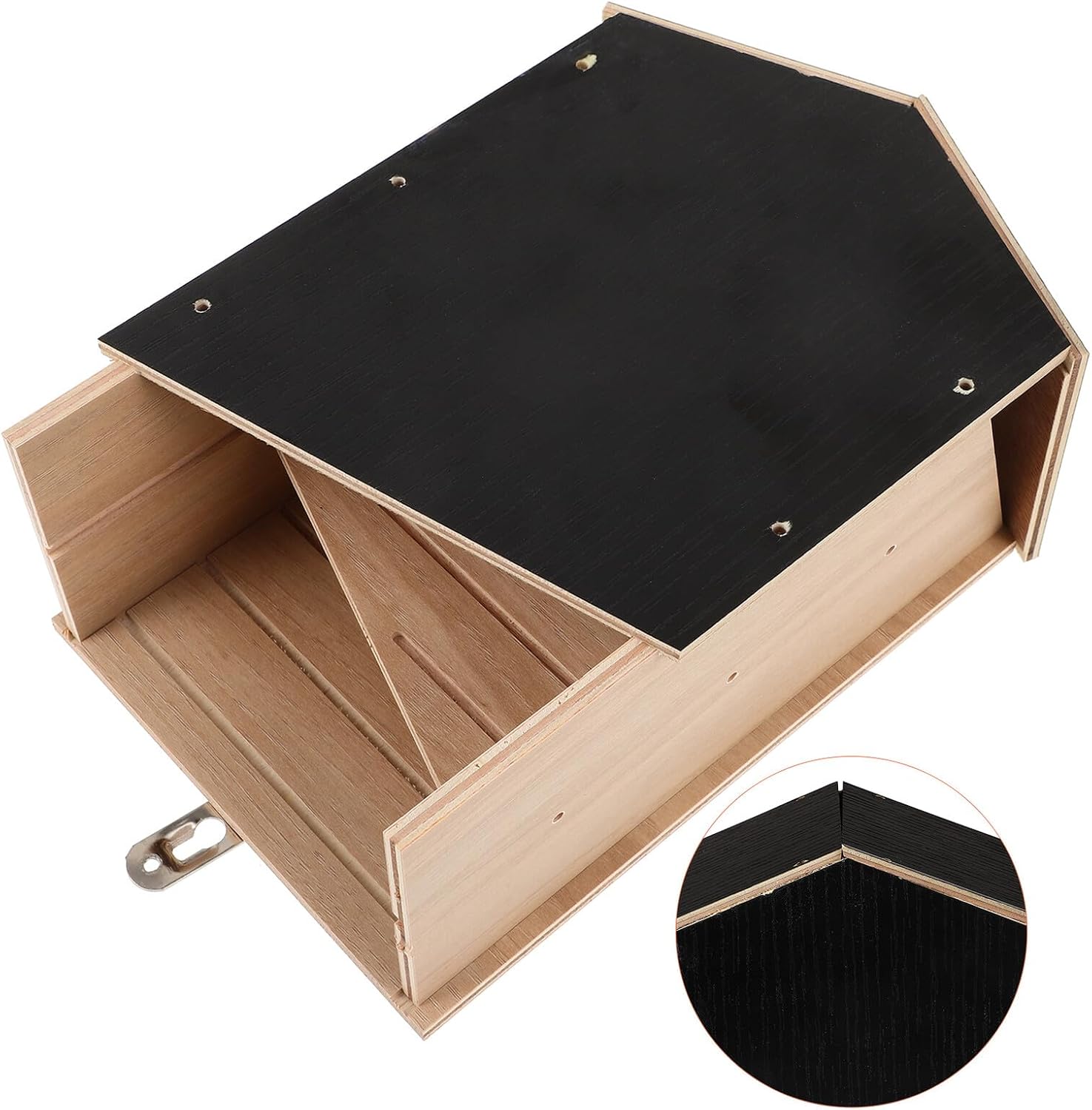 Wooden Bat House Double-Layer Bat Shelter for Garden and Backyard for Wildlife Habitat and Natural