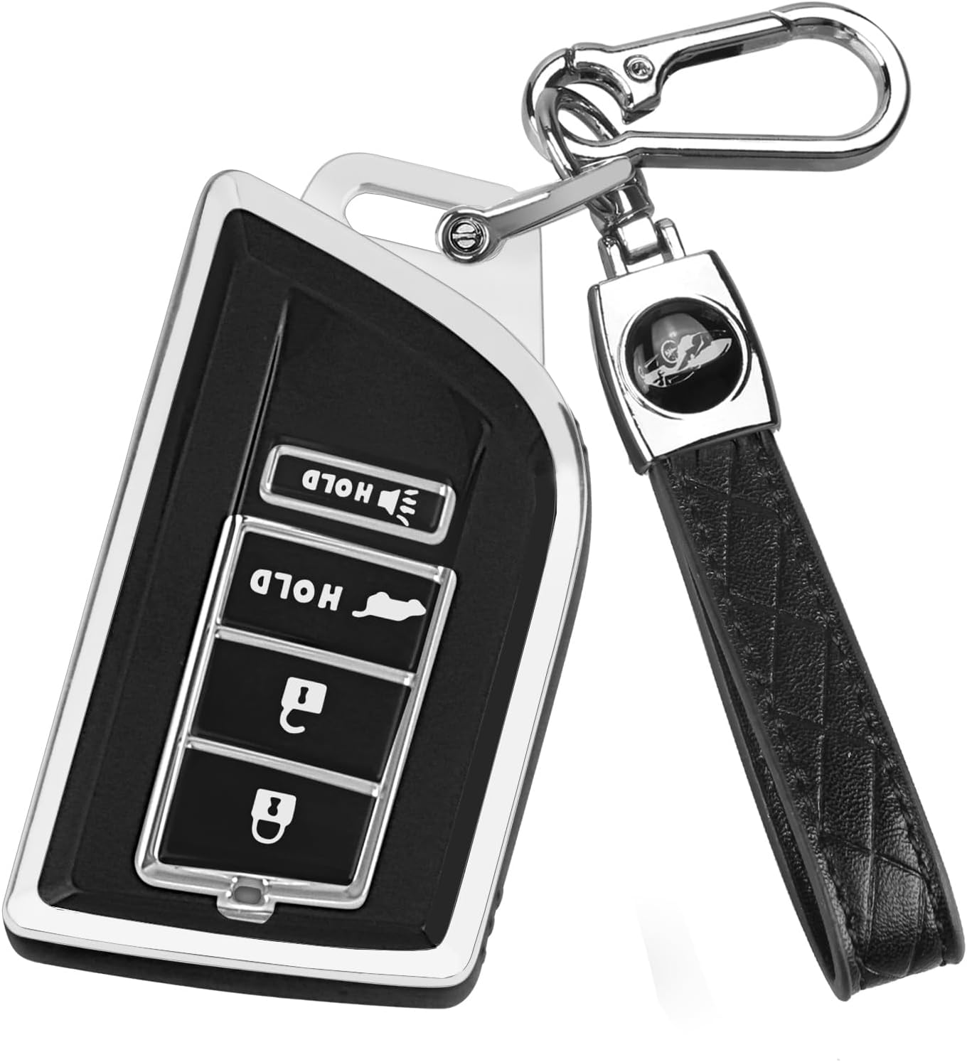MILD EAST for Acura Key Fob Cover Compatible with 2022 2023 2024 2025 MDX RDX 4 Button Remote Smart Key Shell (Silver/Black)