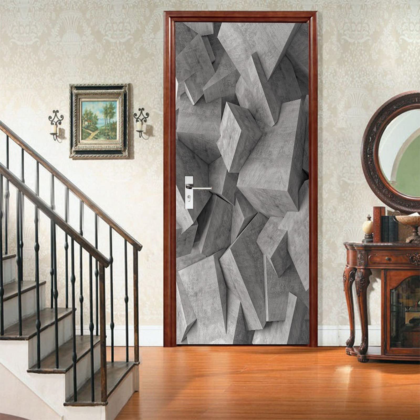 Adesivo Murale 3D Per Porte | Ponte Sospeso | 77x200 Cm | PVC Impermeabile | Facile Da Applicare - Foto 8