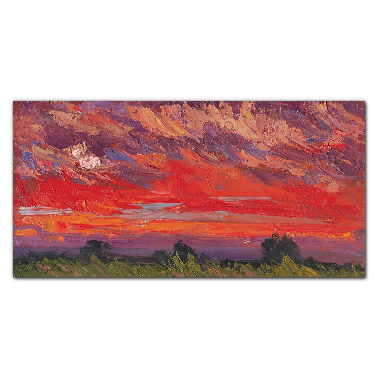 Crédence de cuisine 140x70cm paysage des arbres en verre trempé Coloray