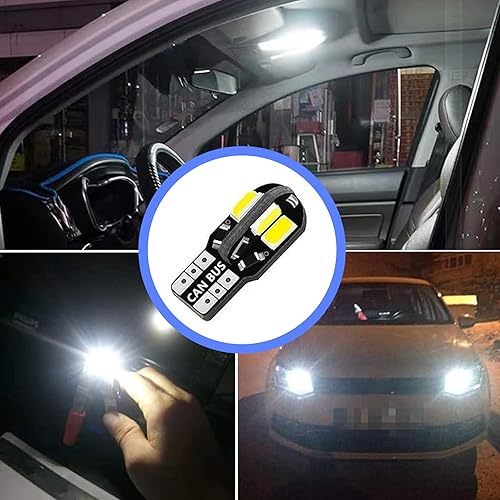Miniatura 6 de Crynod 10 bombillas LED T10 para interiores de automóvil, 5730 8SMD 360 grados 600LM de alto brillo, repuesto de luz de matrícula, luz de conducción