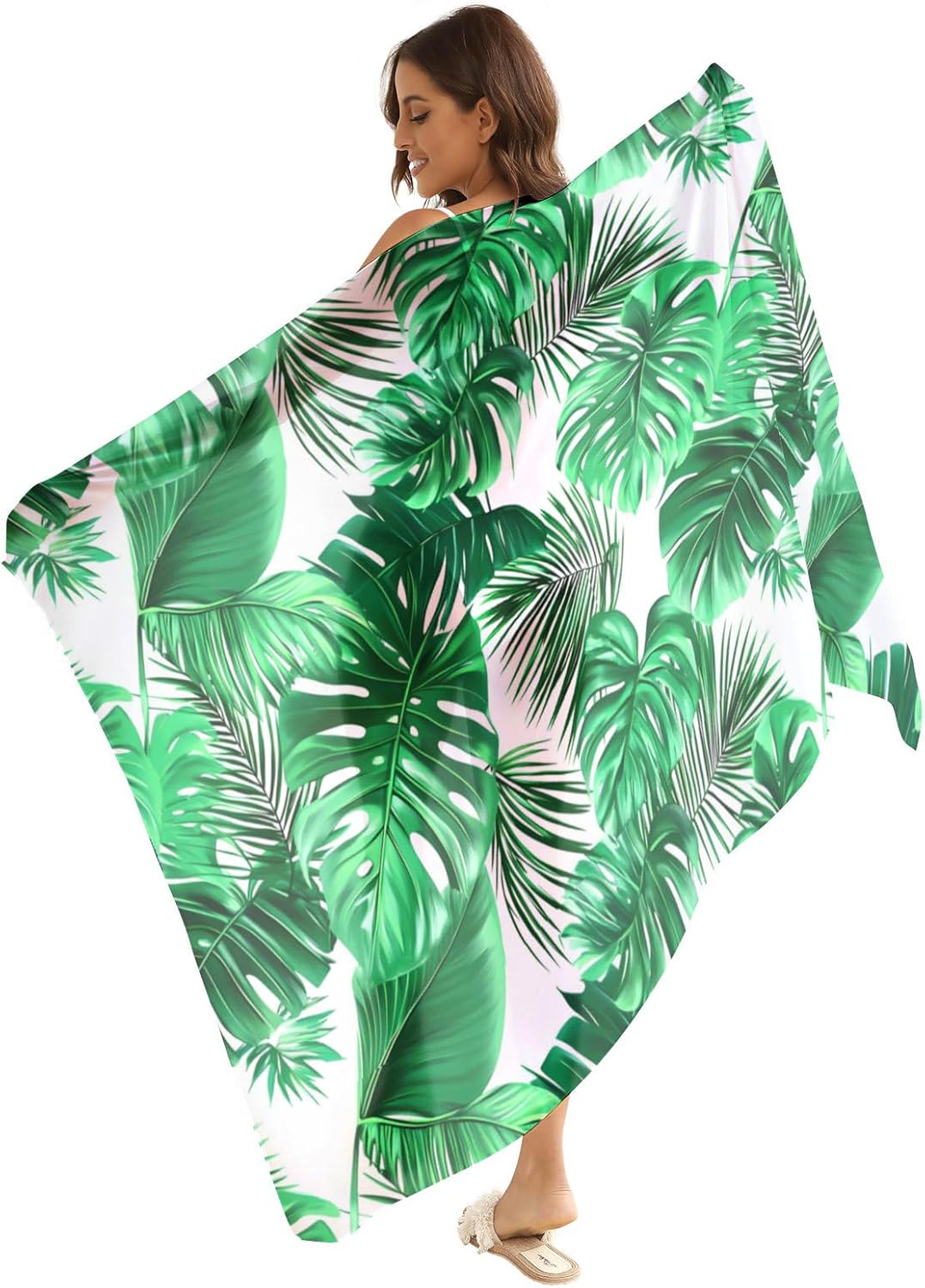 Womens Chiffon Beach Pareos Sarong Sheer Swimsuit Cover Ups Swimwear Bikini Wrap