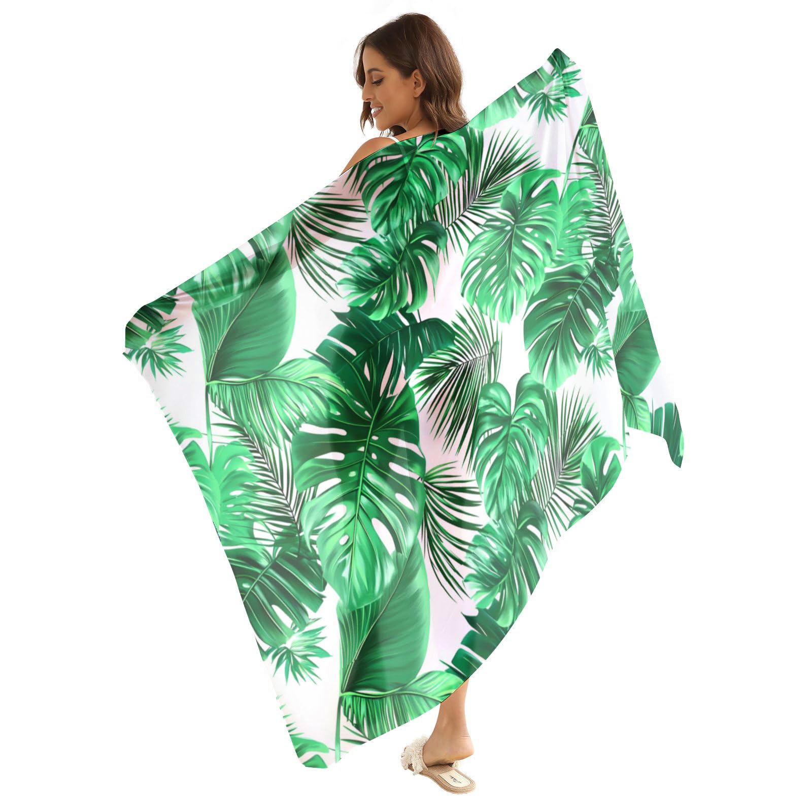 Guhothli Womens Chiffon Beach Pareos Sarong Sheer Swimsuit Cover Ups Swimwear Bikini Wrap