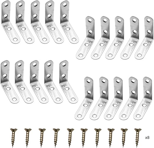 OMIDEAS Staffe Angolari In Acciaio - 20 Pezzi, 60x60x16 Mm, Per Rinforzo Mobili E Mensole - Foto 8