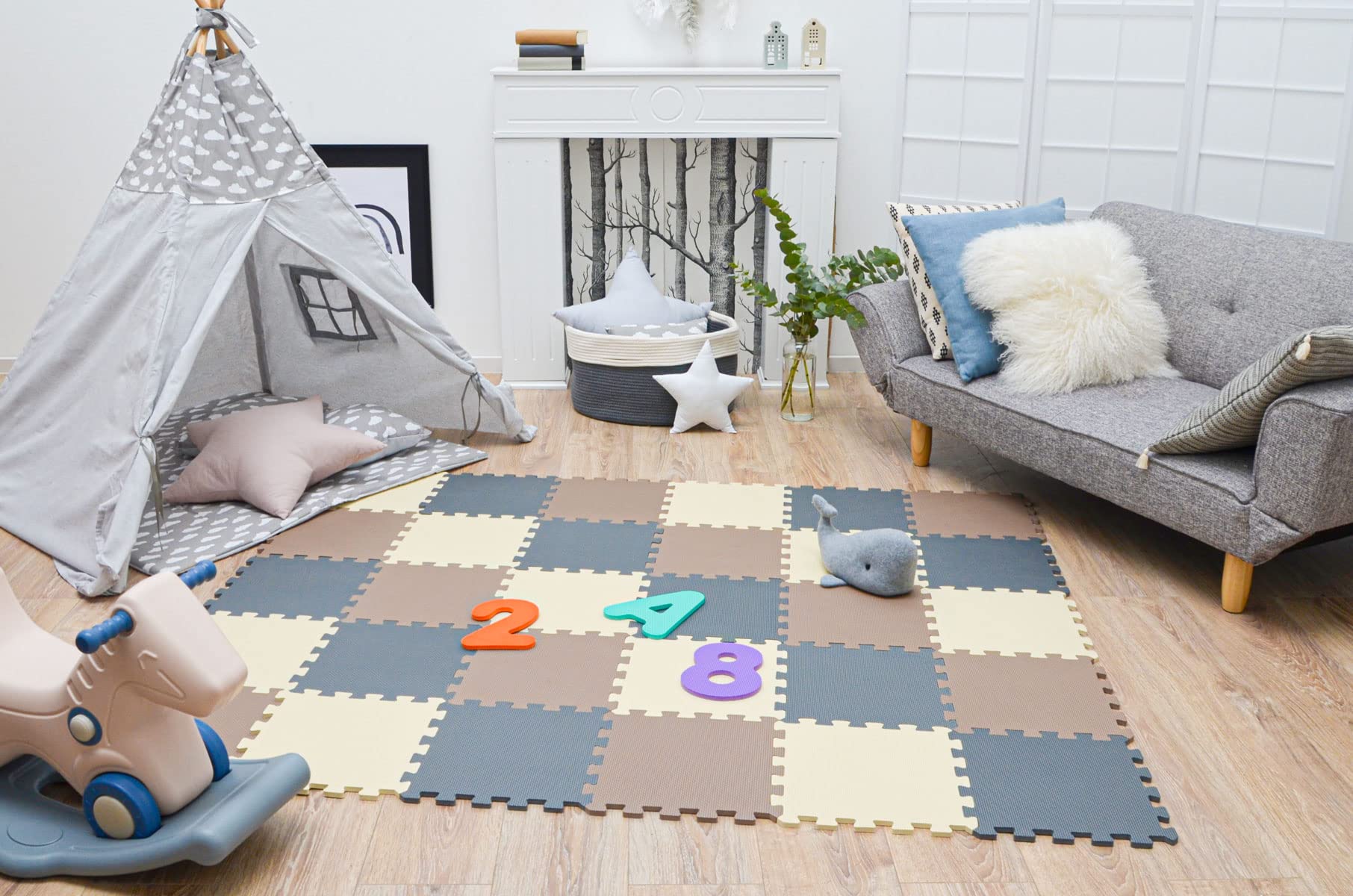 LIttleTom 27 Piezas Alfombra Puzzle para Bebés y Niños - 30x30 Suelo Goma EVA Tapete Juego Infantil