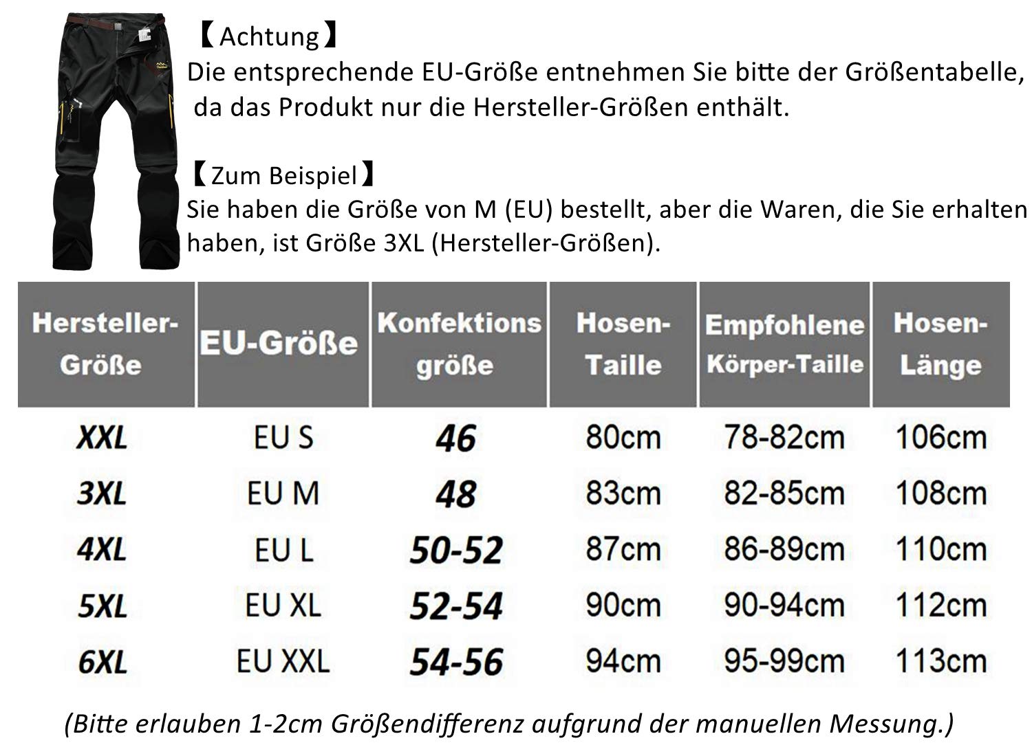 Pantalon d'extérieur en deux parties démontable avec ceinture, protection solaire, séchage rapide, pantalon fonctionnel (emballage/réutilisable)