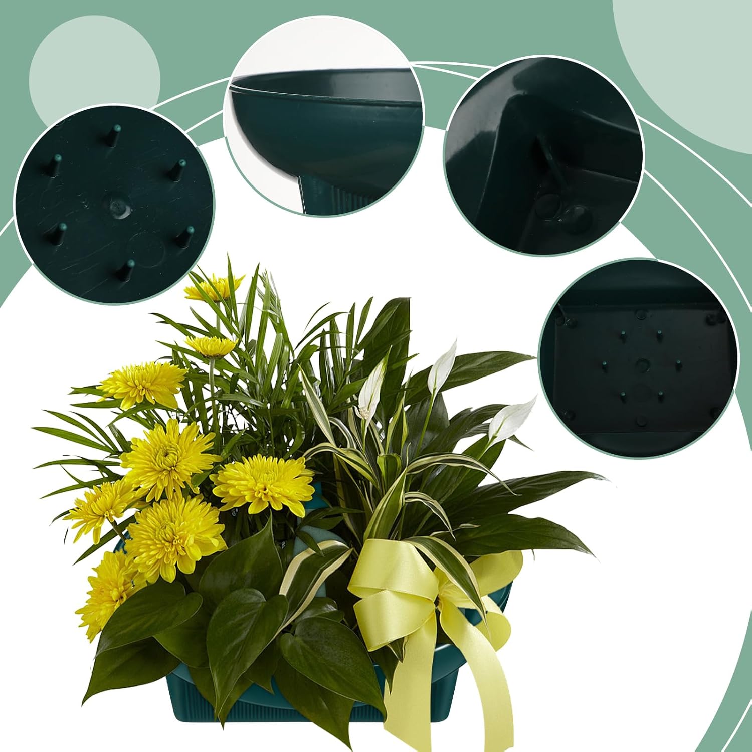 Karenhi 36 Pcs Floral Bowls Kit Include 18 Pcs 6.3 Inch Round Green Floral Foam Bowls for Flower Arrangements and 18 Foam Blocks for Centerpieces Party Wedding Festival