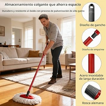 28.3/41.3/138cm Replacement Handle Compatible with Vileda Turbo Mops