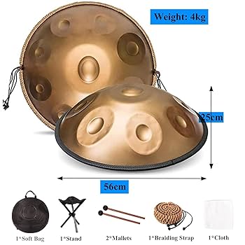 ハンドパン ドラム 10音 D小調 432Hz Amazon | ハンドパン 432HZ、10音 22インチ D マイナー ハンド