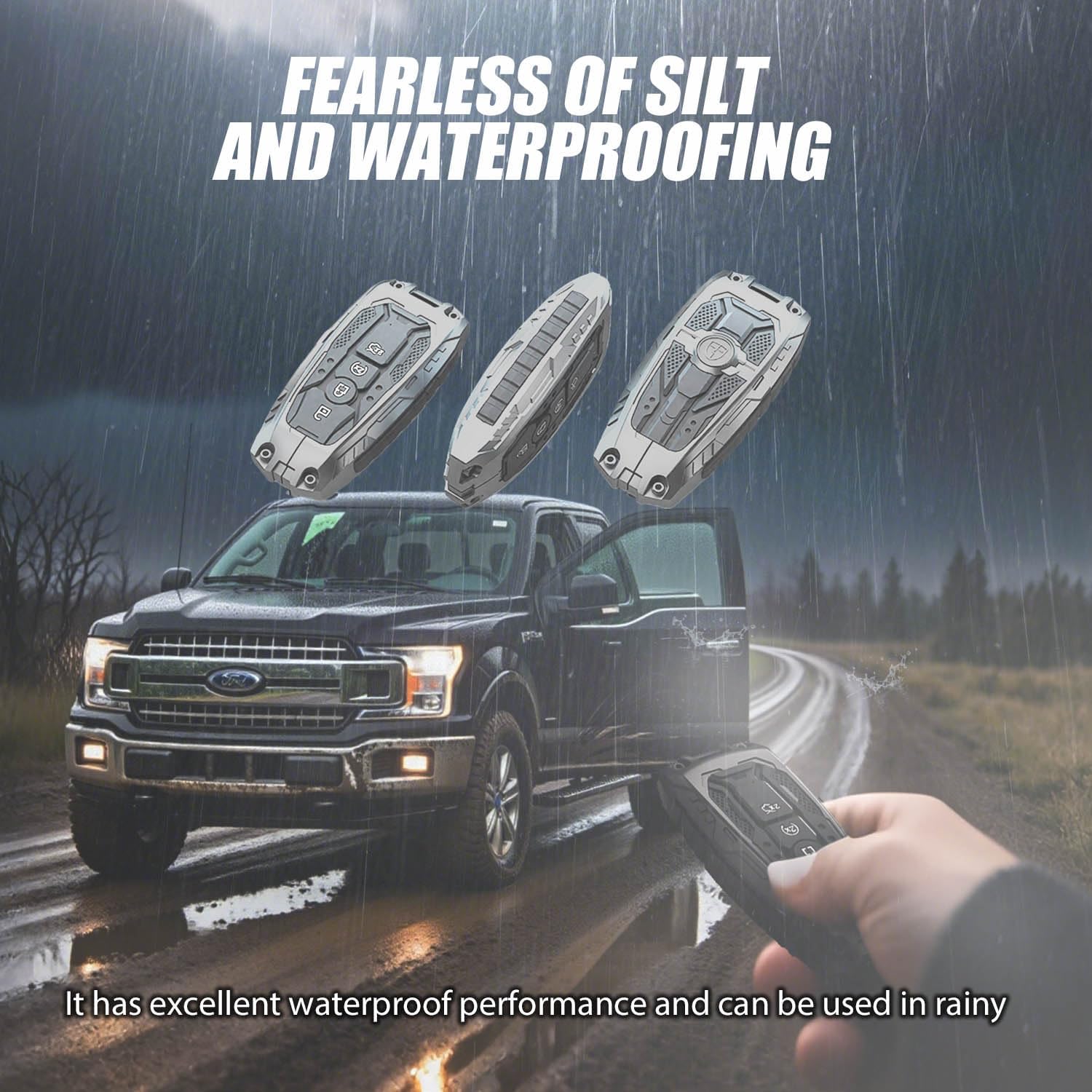 Heavy Duty Key Fob Cover for Ford (F150/F250/SUV/Mustang), Shockproof Protector Waterproof for Explorer/Fusion/Escape/Edge/Expedition/Maverick, 4/5 Buttons Key Accessories Black Gift image 5