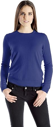 Cashmere Boutique 100% Pure Cashmere Crew Neck Sweater for Women Long Sleeve, Classic Style, Soft and Warm Pullover Sweater