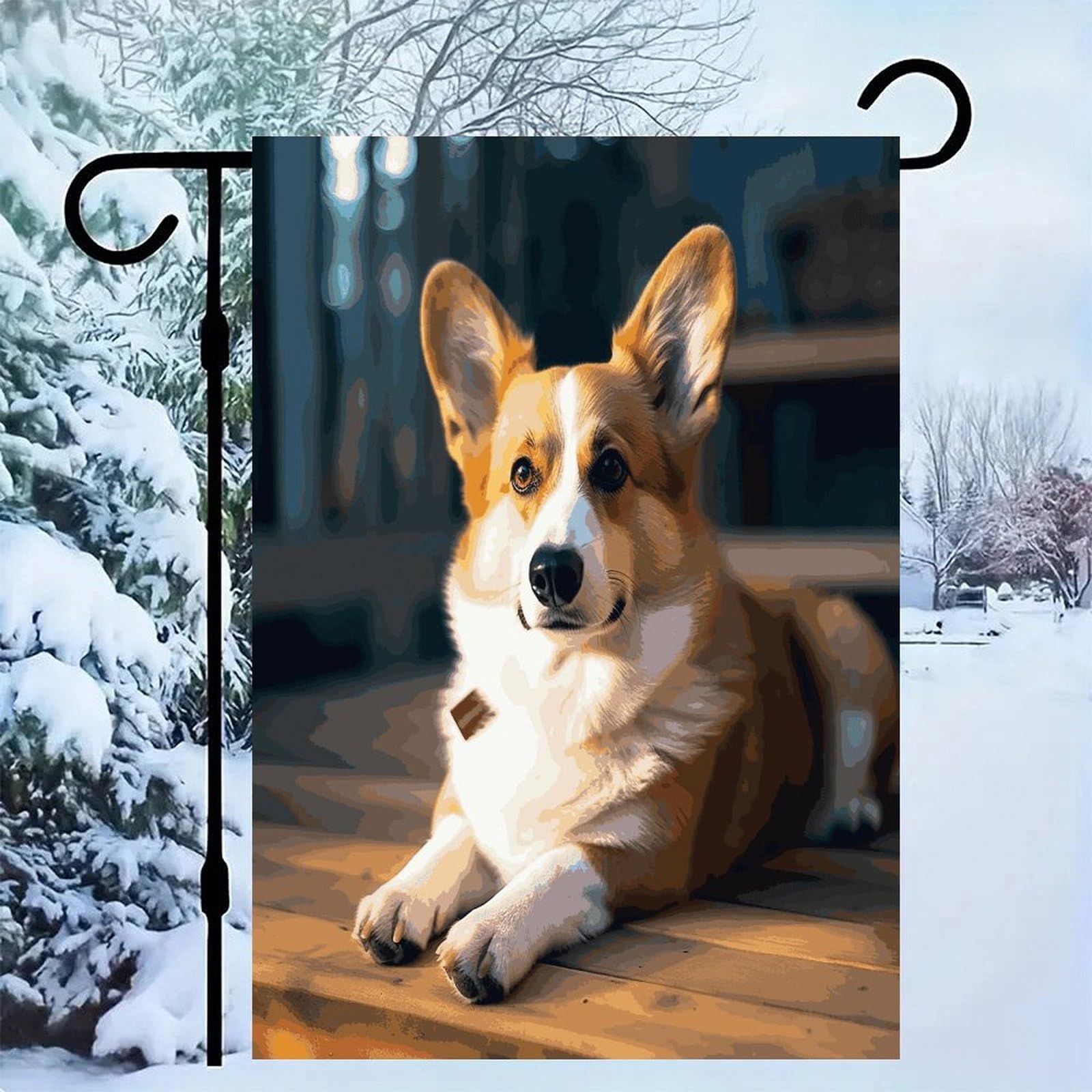 Bandera de jardín Smart Corgi para decorar la entrada y terraza exterior