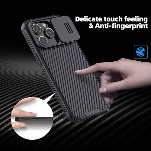 Miniatura 6 de Nillkin CamShield Pro diseñada para iPhone 14 Pro con funda para cámara, funda con protección deslizante para cámara, delgada, a prueba de golpes,