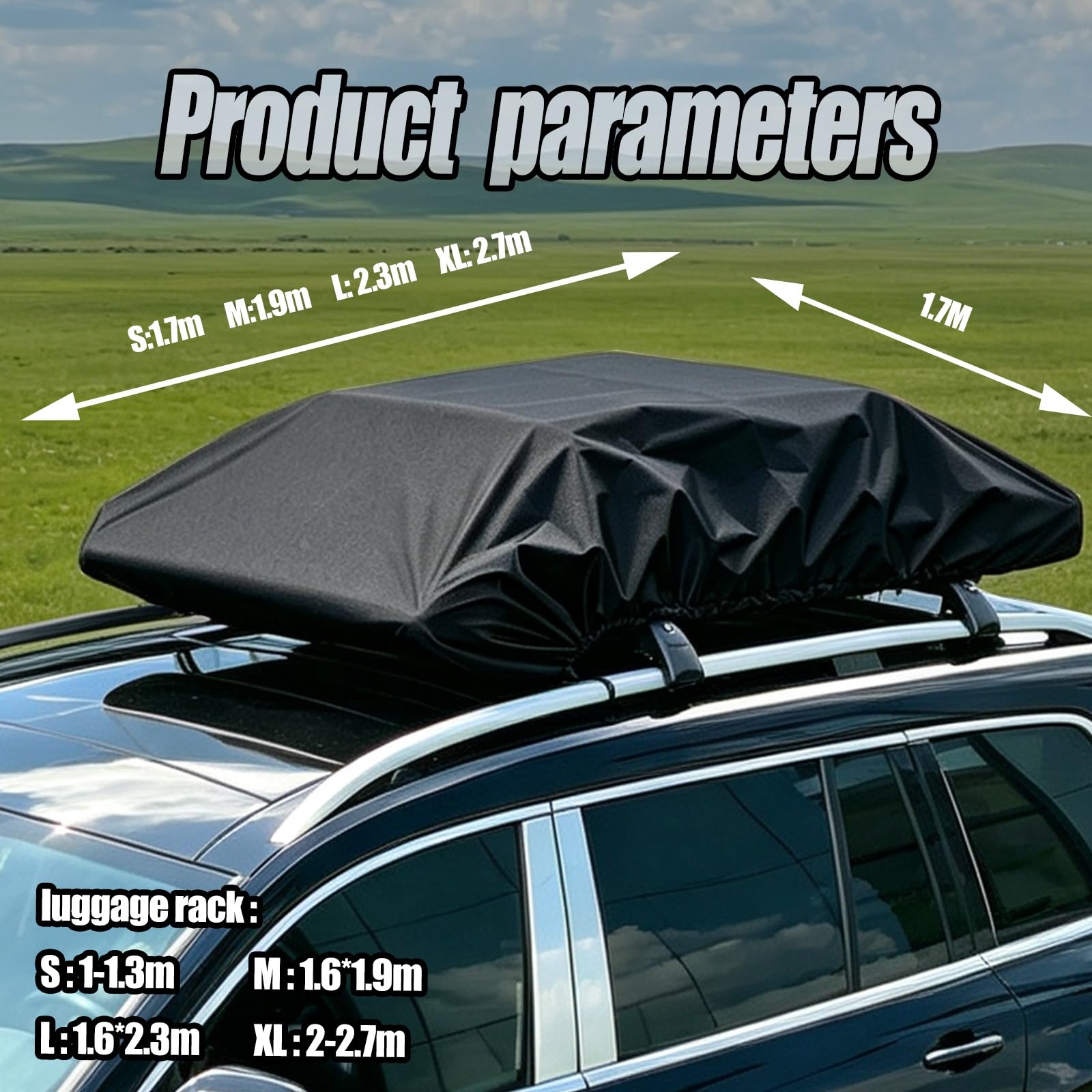 Cubierta portaequipajes techo Resistente al agua al sol al polvo al viento | Apto for varios vehículos como berlinas SUV y camionetas satisface todas tus necesidades de camping y viajes(1.7*1.7M)