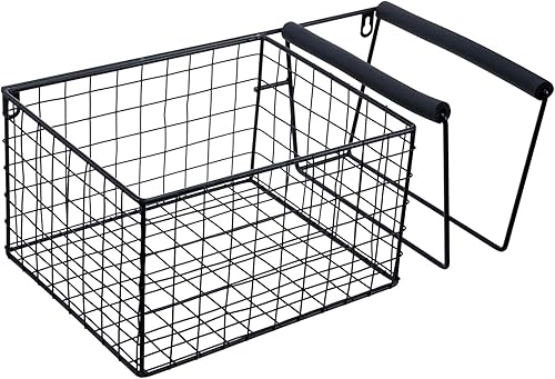 Miniatura 6 de MyGift 16 Inch Wall Mounted Metal Pickleball Paddle Rack and Storage, Hanging Equipment Organizer with Racket Holder and Basket for Balls