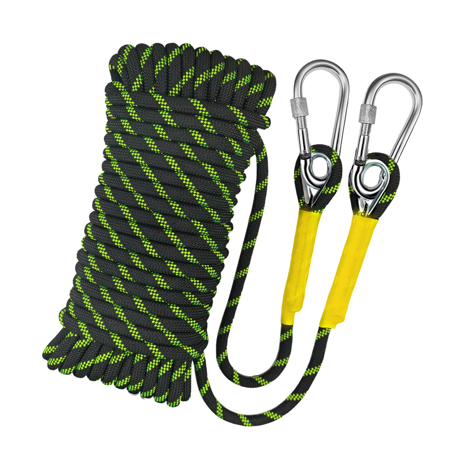YIUBCZOQI 10m Static Climbing Rope 8mm with 2 Carabiner, UIAA