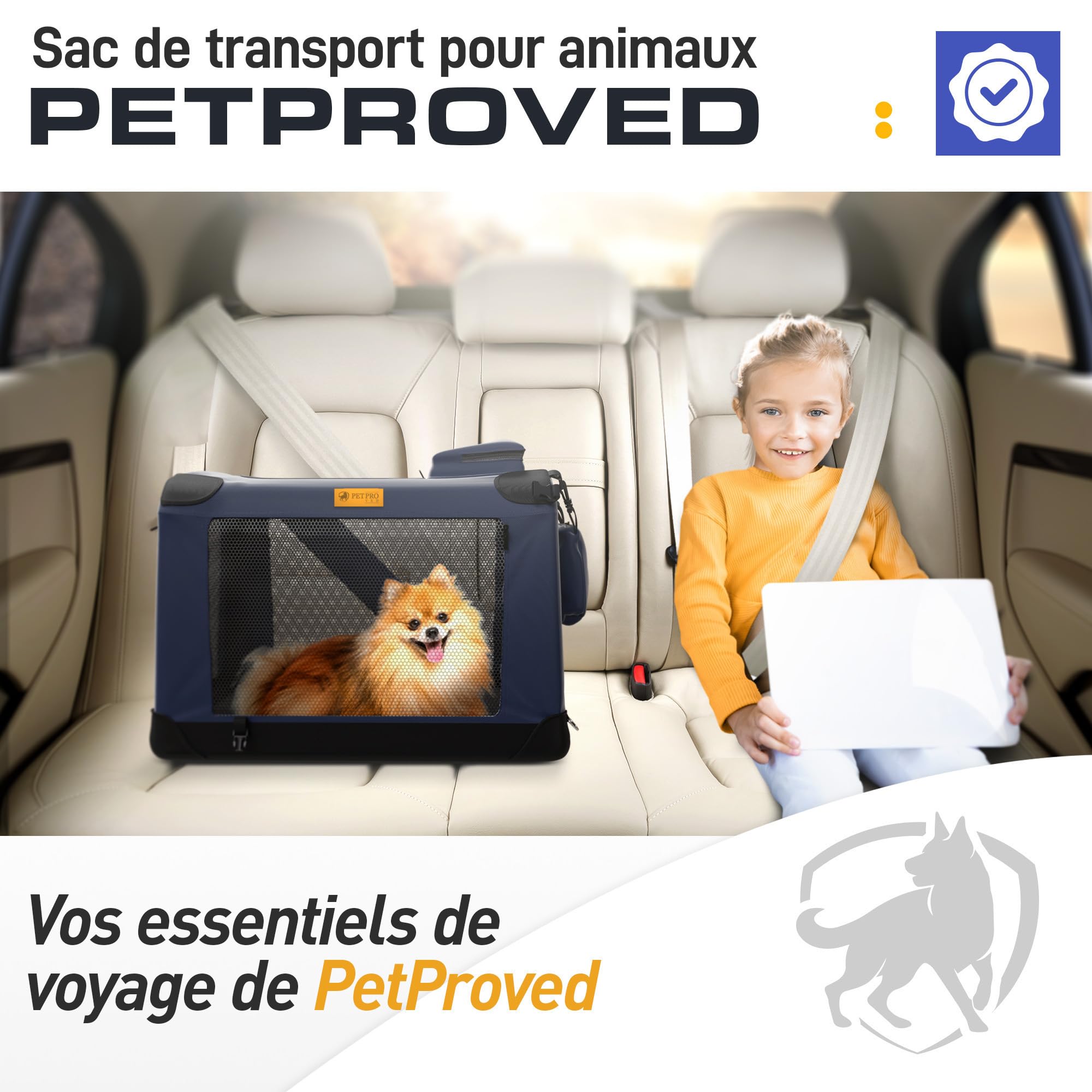PetProved Caisse de Voyage pour Chien - Cage de Transport Pliable pour Chiens de Petite Taille