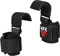 Vista 2 de Weight Lifting Hooks, Non-Slip Rubber Coated Grips, 7mm Neoprene Wrist Support Padding, Power Lifting Barbell Rows Dead Lifts Chin Pull Up Fitness