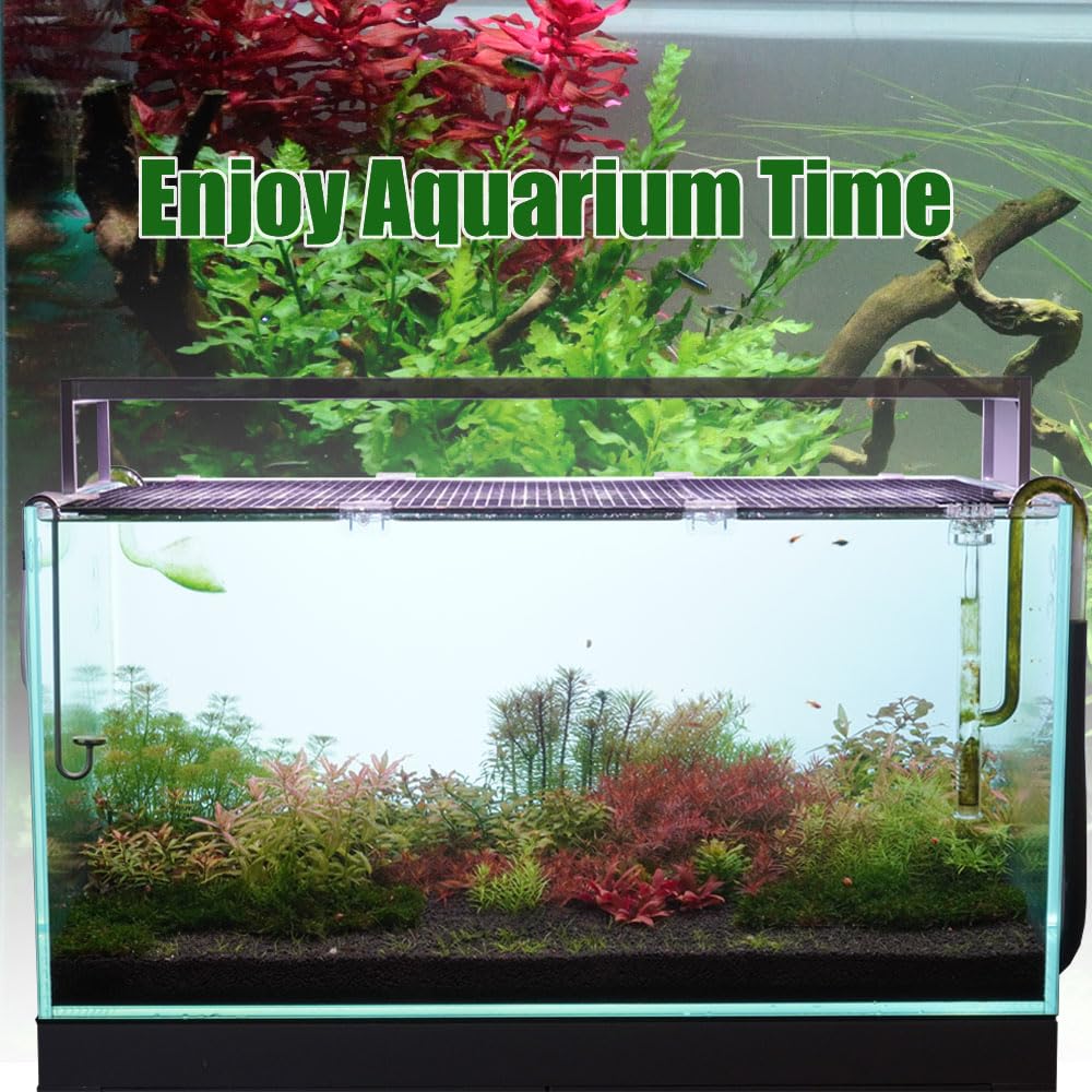 LINLAN 8 Pièces 30 x 30 cm Séparateur pour Aquarium, Plateau de Fond de Filtre, Grille d'Isolation pour Filtration DIY et Protection du Fond en Aquascaping (Noir avec Clip de Couverture D'aquarium)