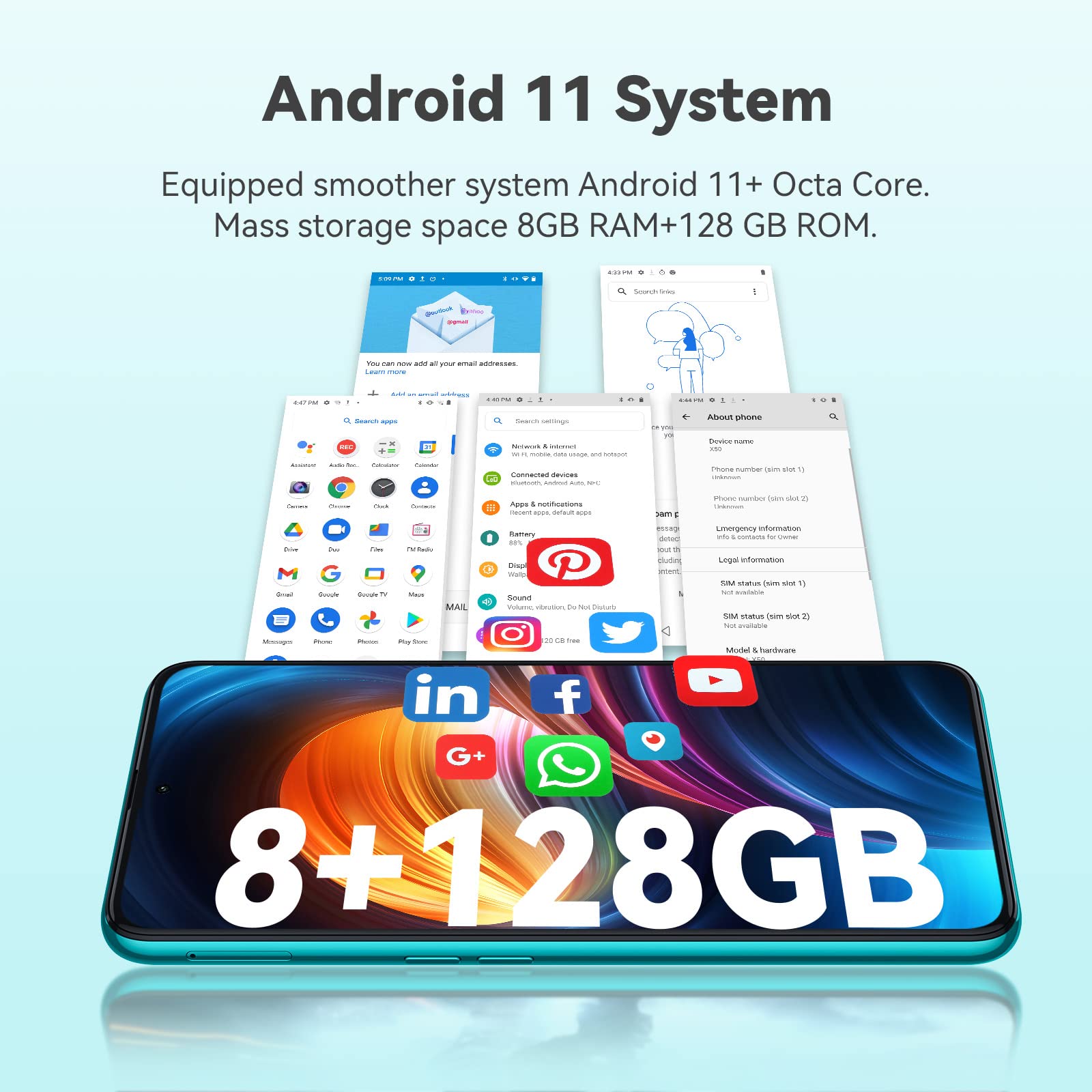 Amazon.com: CUBOT X50 Smartphone Android 11,8GB RAM+128GB ROM 6.7