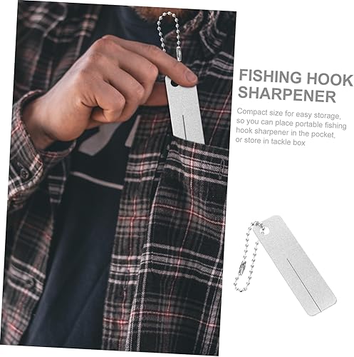 Miniatura 5 de CORHAD 4 unids afilador de cuchillos de piedra afilador de diamantes herramienta de molienda de anzuelo de pesca suministro de pesca mini