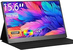 ANTUVI Monitor Portátil 15.6''+ Case, 1080P, MINI Segunda de Notebook Extensor De Tela, Ultra-Slim e portátil, com alto-falante de pé, Adequado para Viagens, Casa, Trabalho/Jogos ﻿