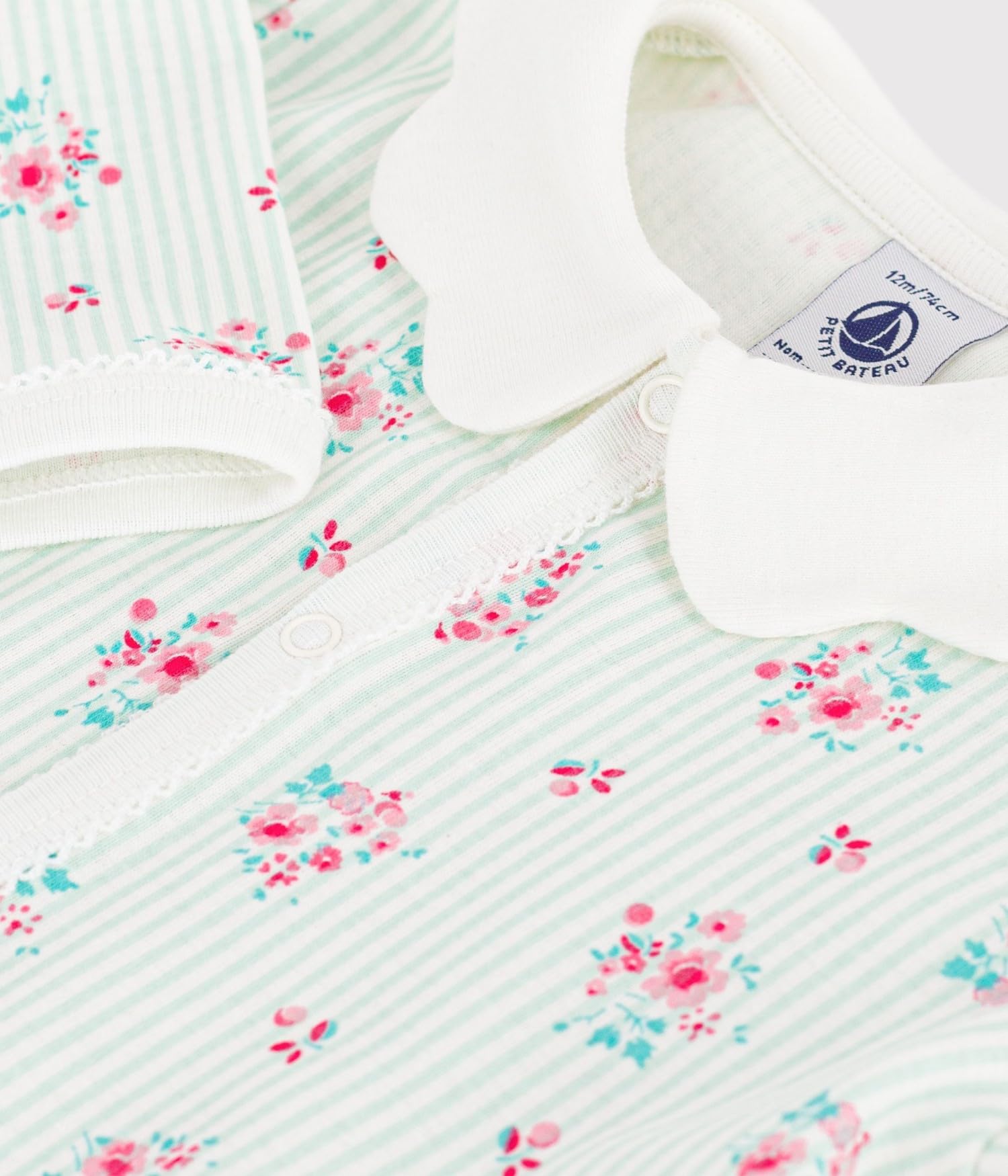 Petit Bateau Abbigliamento Notte Bambino Ragazza, Marshmallow/Multico, 3 Mesi