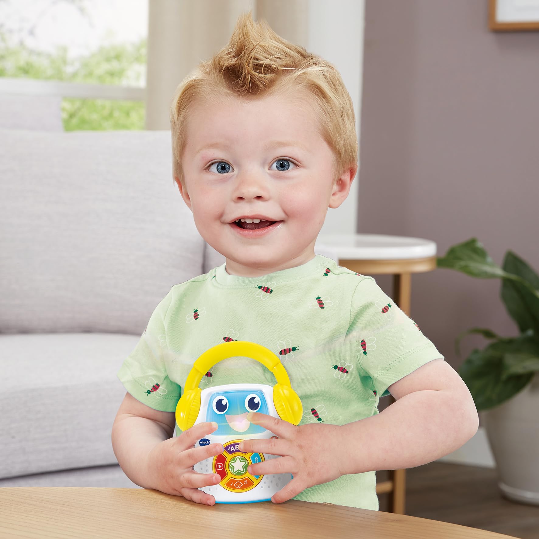 VTech Dj Baby, Giocattolo Musicale Interattivo con 5 Modalità di Gioco, 30 Melodie, Funzione Registrazione, Luci e Spegnimento Automatico, Lingua Italiana, Batterie Incluse, 9-36 Mesi